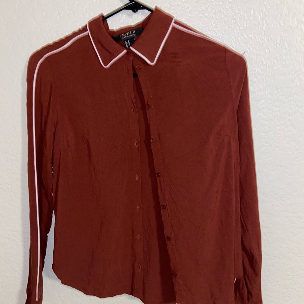 forever 21 orange button up